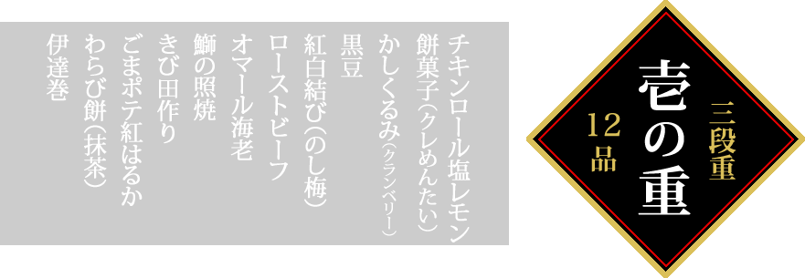 早割/新春予約/かば田のおせち三段重/送料込み/45品・3～4人前/お節